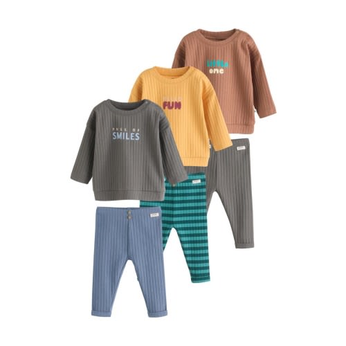 6-Pack Assorted Rib Knit Tops & Leggings Set
