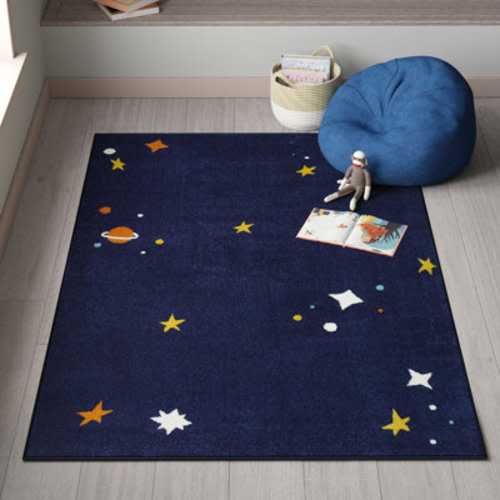 Mack & Milo™ Roder Navy Blue/Yellow/Orange Rug & Reviews | Wayfair