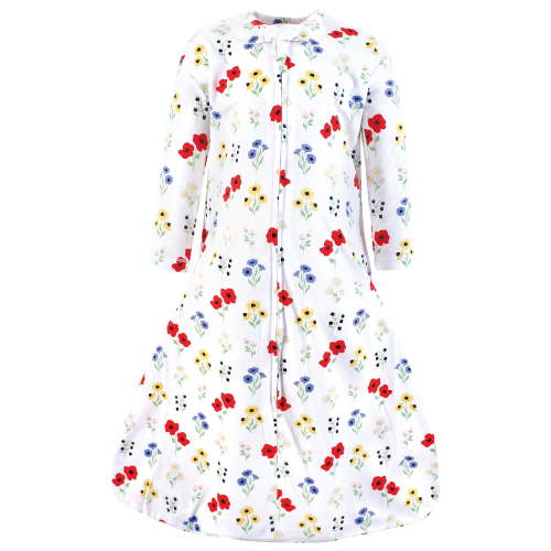 Hudson Baby Infant Girl Long Sleeve Cotton Jersey Sleeping Bag, Wildflower, 0-6 Months
