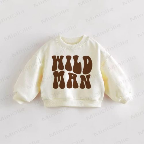 WILD MAN Baby Toddler Beige Sweatshirt
