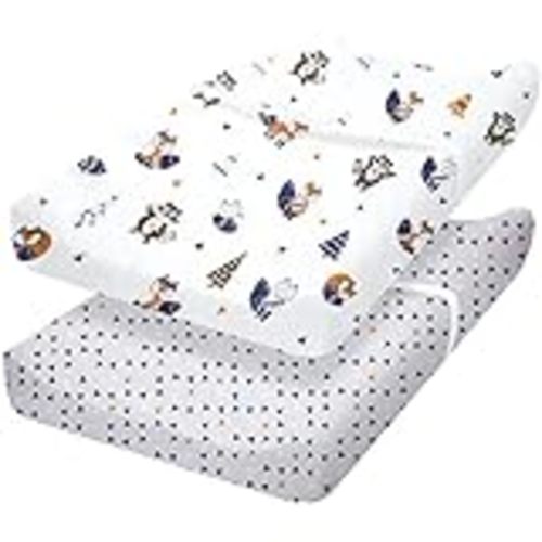 Amazon.com: 4 Pack Changing Pad Covers Woodland Forest Animals Wood Neutral Unisex Fitted Baby Changing Pad Cover Set for Baby Boys or Girls : Baby