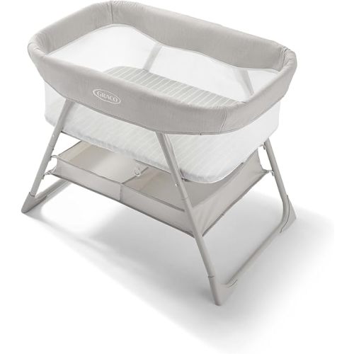 Graco DreamMore Bedside, Newborn, Travel, Portable Bassinet for Newborn Babies to 6 Months, Willow
