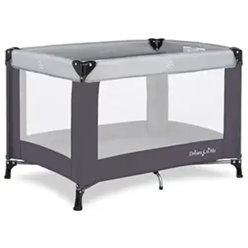 Dream On Me Nest Portable Baby Playard, Lightweight Foldable Travel Play & Nap Space with Carry Bag, Breathable Mesh Sides for Infants & Toddlers, Compact Indoor Outdoor Use, Grey