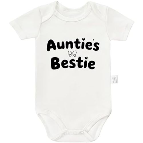 Aunties Bestie Bodysuit, Newborn Clothes, Gender Neutral Baby Clothing, Boys Girls Short Sleeve Jumpsuit Outfit