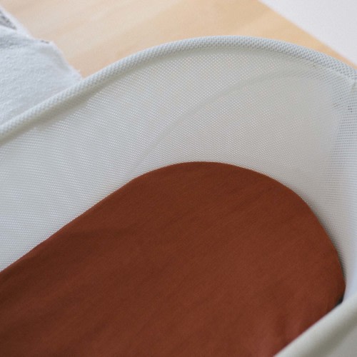 French Linen Bassinet Sheet - Clay
