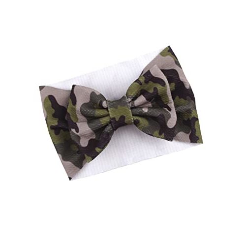 BBTDIN Baby Girls Camo Turban Headband Baby Camouflage Bowknot Baby Camo Hair Bow Headwear BBG81 (A1-Turban)