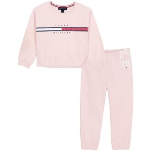 Tommy Hilfiger Baby Girls' 2-piece Fleece Sweatshirt and Sweatpant Set