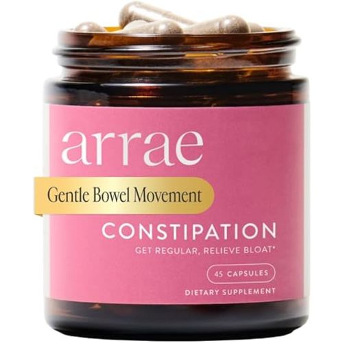 Arrae Constipation Relief Capsules – Gentle, Natural Bowel Support – Clinically Proven for Regularity & Comfort – Non-Stimulant, Overnight Relief – 45 Capsules