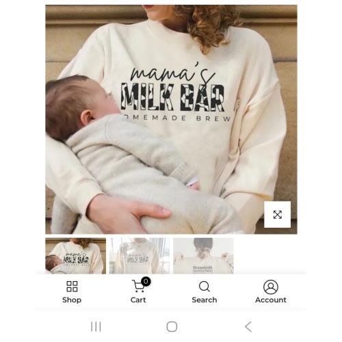 Mama’s Milk Bar Homemade Breastfeeding Sweatshirt