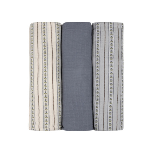 Baby Boy Muslin Swaddle Blanket 3-Pack | Jersey Cotton | Linear Tulip | Ely's & Co – Ely's & Co.