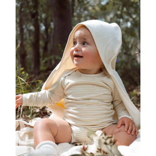 Organic Baby Hooded Bath Towel — 100% Chemical-Free Terry Cotton – Fibre For Good