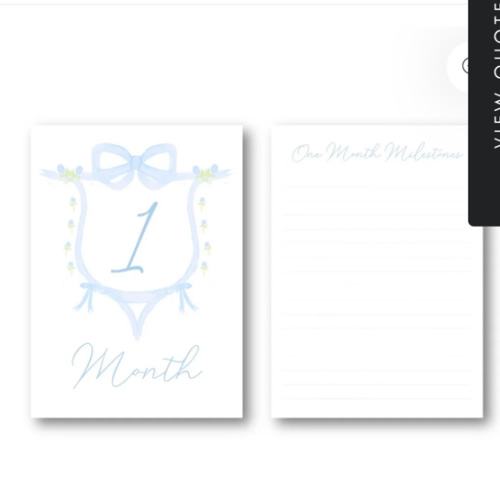 Monthly Milestone Cards: blue
