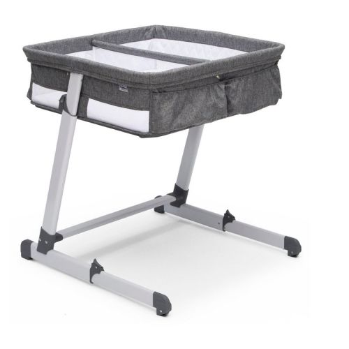 Delta Children Twin City Bedside Bassinet Sleeper, Gray