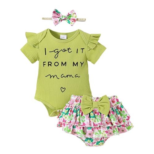 Mioglrie Newborn Infant Baby Girl Clothes Romper Shorts Set Floral Summer Outfits Cute Baby Clothes Girl