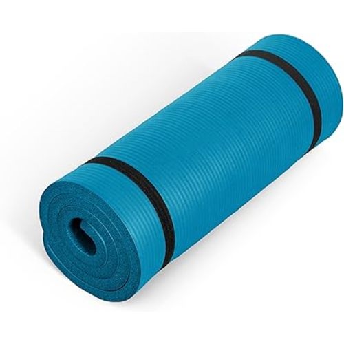 CAP Barbell 1-Inch High Density Exercise Yoga Mat with Strap | Multiple Colors