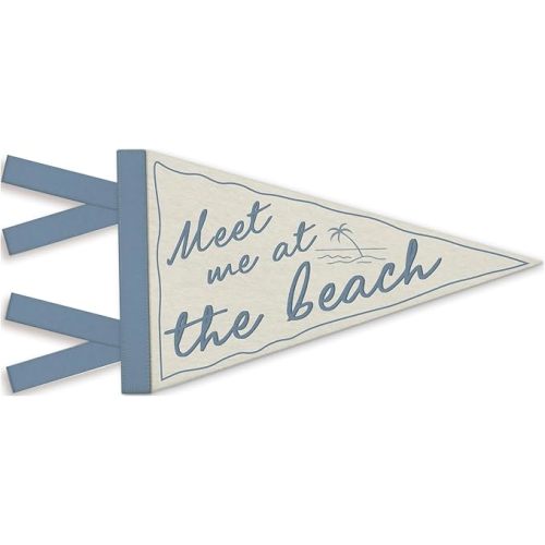 Coastal Room Decor,Meet Me at the Beach Pennant Felt Banners Flags