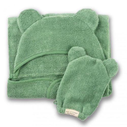 Hooded Towel + Wash Mitt Set Sea Foam | Bella Tunno