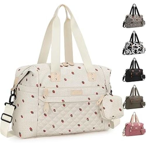 Diaper Bag Tote - Diaper Baby Bags with Pacifier Case, Shoulder Straps, Stroller Clips, Waterproof Large Mommy Maternity Travel Baby Bag for Mom and Dad, strawberry