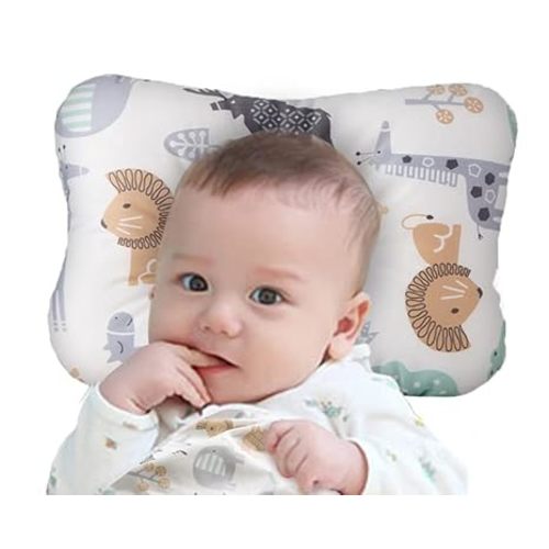 Soft Hypoallergenic Baby Head & Neck Support Organic Cotton Cover Machine Washable (Lime Tree)