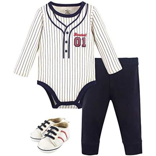 Little Treasure Unisex Baby Cotton Bodysuit, Pant and Shoe Set