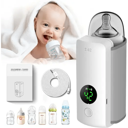 Portable Bottle Warmer for Travel,Baby Breastmilk and Formula Bottle Warmer, 6-Speed Precise Temperature Control,Keep Formula Nutrition,Lifesaver for Parents On The Go