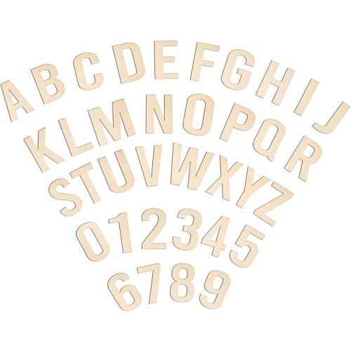 Wooden Letters 6 Inch, Unfinished Wood Alphabet Letters for Crafts 72 Pcs | Smooth Surface for Paint, DIY Numbers for Wall Decor Nursery Room Decoration, Child Learning Spelling Names