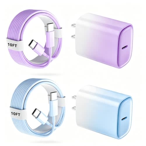 Phone 17 16 15 Pro Charger Fast Charging, 20W USB C Fast Charger Block with 10FT Long Type C Chargers Fast Charging Cable Cord for Phone 17/17 Pro/17 Pro Max/Air/16 Pro Max/16 Pro/15Pro