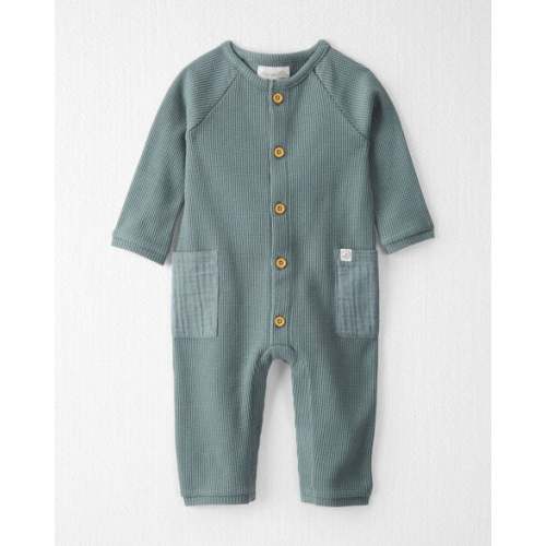 Baby Organic Cotton Waffle Knit Button-Down Jumpsuit - Little Planet | Carter's