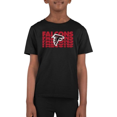 Team Fan Apparel NFL Youth Repeating Logo Football T-Shirt Unisex Tag Free Comfortable, Kids Boys Girls, Lightweight Soft