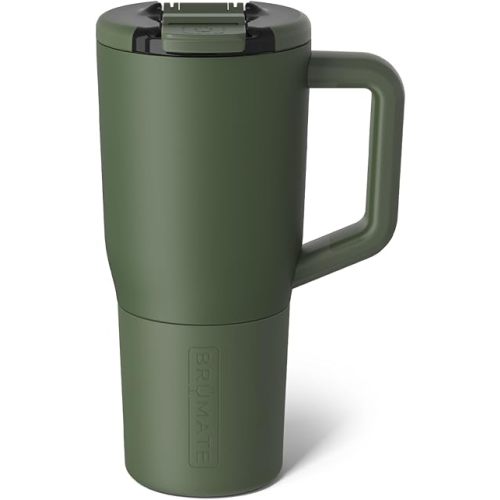 BrüMate Müv - 25oz 100% Leak Proof Insulated Coffee Mug with Handle & Lid - Stainless Steel Coffee Travel Mug - Double Walled Coffee Cup (OD Green)