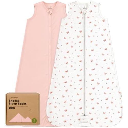 KeaBabies 2-Pack Baby Sleep Sacks, Zipper Wearable Blanket - 0.5TOG Organic Cotton, Lightweight, Soft and Cozy