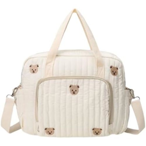 Quilted Travel Duffle Bag for Women Floral Quilted Overnight Bag with Adjustable Strap Cotton Gym Bag Carry On Tote for Travel Business Trips Sport