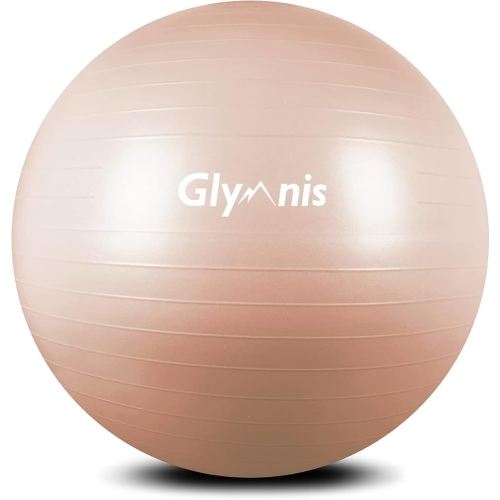 Glymnis Exercise Ball Yoga Ball Anti-Burst Balance Ball for Yoga, Birthing, Fitness, Stability, Core Exercise, Slip Resistant Exercise Ball Workout Ball Swiss Ball with Quick Pump, 55cm 65cm 75cm