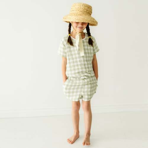 Organic Baby Toddler Top and Shorts Set - Gingham