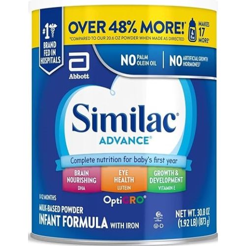 Similac Advance Infant Formula With Iron, Baby Formula Powder, 30.8-oz Value Can