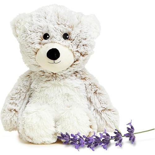 warmies Microwavable & Weighted Stuffed Animals, Marshmallow Brown Bear - Heated Stuffed Animal Plushie for Warmth & Comfort - Soft Plush Toys for Adults & Children (Boys, Girls, Babies & Toddlers)