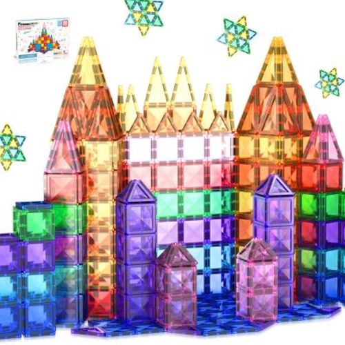 PICASSO-TILES Magnetic Tiles for Kids, Construction STEM Building Blocks Educational Toy, Travel Size