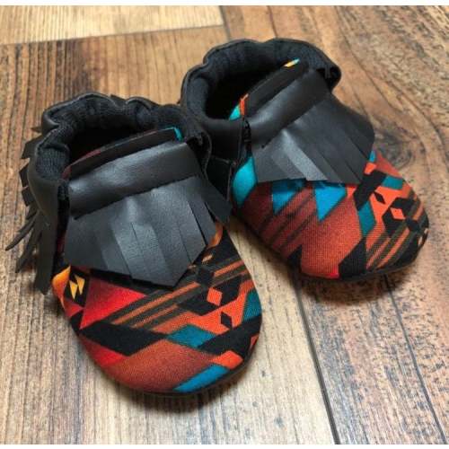 Southwest Aztec Baby Moccasins | Newborn size up to 24 M