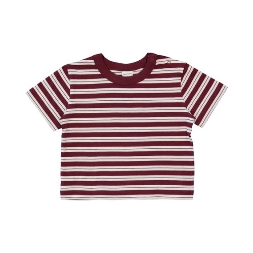Dark Red Baby Retro Stripe Oversized Tee | Best&Less™ Online