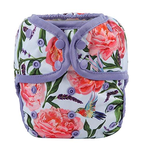 Sigzagor Baby Diaper Cover Nappy One Size 8lbs to 36lbs for Girls (Hummingbirds Floral)