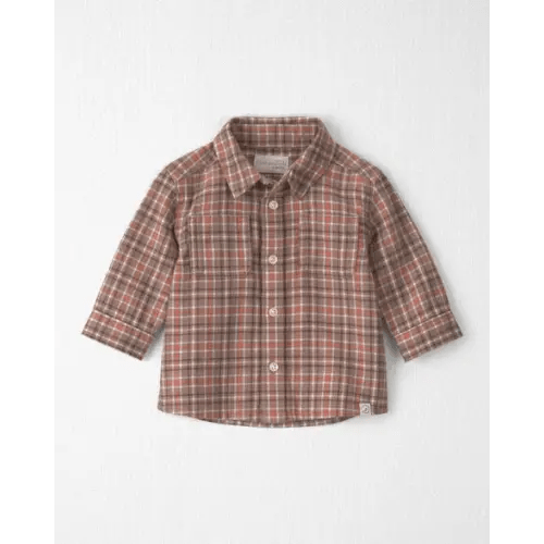 Baby Boy Organic Cotton Flannel Button-Down Shirt - Little Planet | Carter's