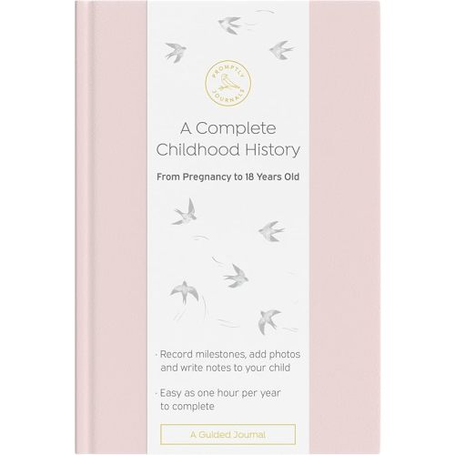Promptly Journals, A Complete Childhood History: From Pregnancy to 18 Years Old (Powdered Lilac, Purple, Leatherette) | Baby Book and Pregnancy Journal | Baby Memory Book
