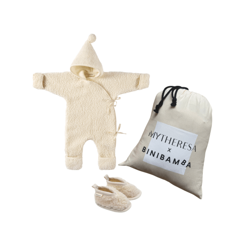 MYTHERESA X BINIBAMBA SNUGGLESUIT GIFT SET - MILK