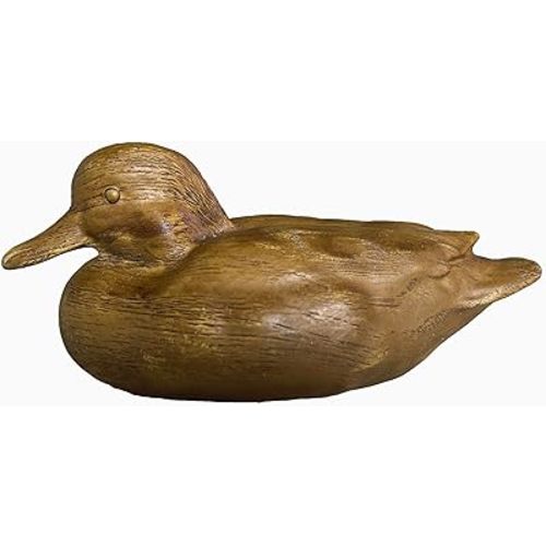 Duck Statue Home Decor Knick Knacks Duck Sculpture Hand Carved Shelf Decor for Home, Office Desk Cute Animal Figurine Unique Gift for Holidays Housewarming (Brown)