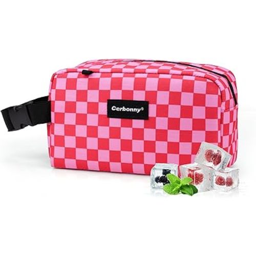 Cerbonny Small Cooler Bag,Freezable Lunch Bag,Built-in Ice Pack | Mini Cooler Bag, Insulated, Perfect For Office/School/Travel And Picnic Use. Ideal For Yogurt, Fruit Snacks And Beverages.