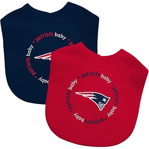 Baby Fanatic Officially Licensed Unisex Baby Bibs 2 Pack - NFL New England Patriots Baby Apparel Set