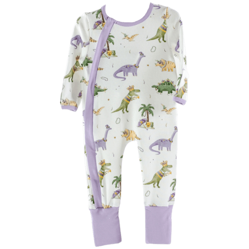 Zip Pajama - Mardi Gras-Saurus