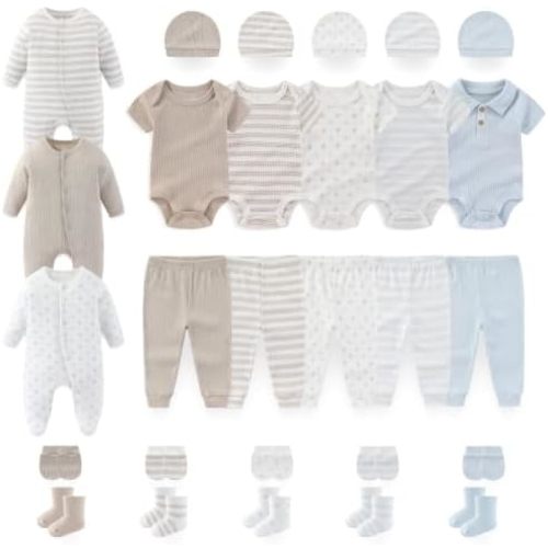 Unisex Baby Clothes 28Pcs Cotton Layette Gift Set and Accessories