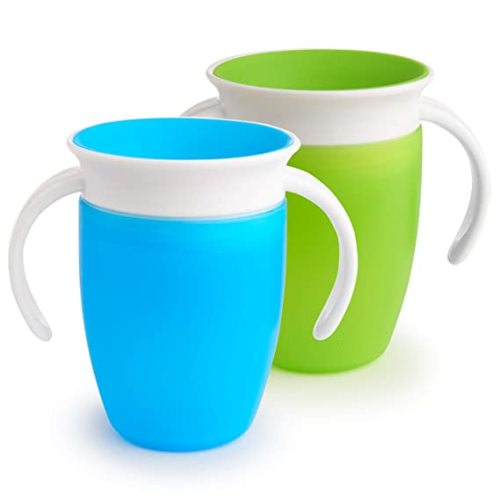 Munchkin Miracle 360 Trainer Cup, Green/Blue, 7 Oz, 2 Count - Miracle Cups, Blue/Green