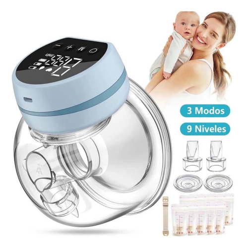 Portable Electric Breast Pump | 3 Suction Modes 9 Adjustable Strengths | Quiet Wearable Design Fits in Bra | USB Rechargeable | Easy to Clean | Blue | Includes Valves Bag | For Efficient Milk